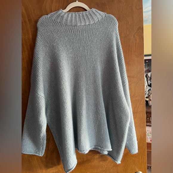 Eileen Fisher “geyser” blue silk cashmere cloud box top size 3X - Picture 3 of 4